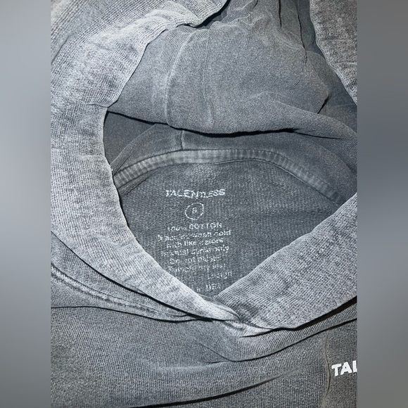 TALENTLESS MENS CIRCLE LOGO PREMIUM GREY HOODIE SZ SMALL - Picture 4 of 6